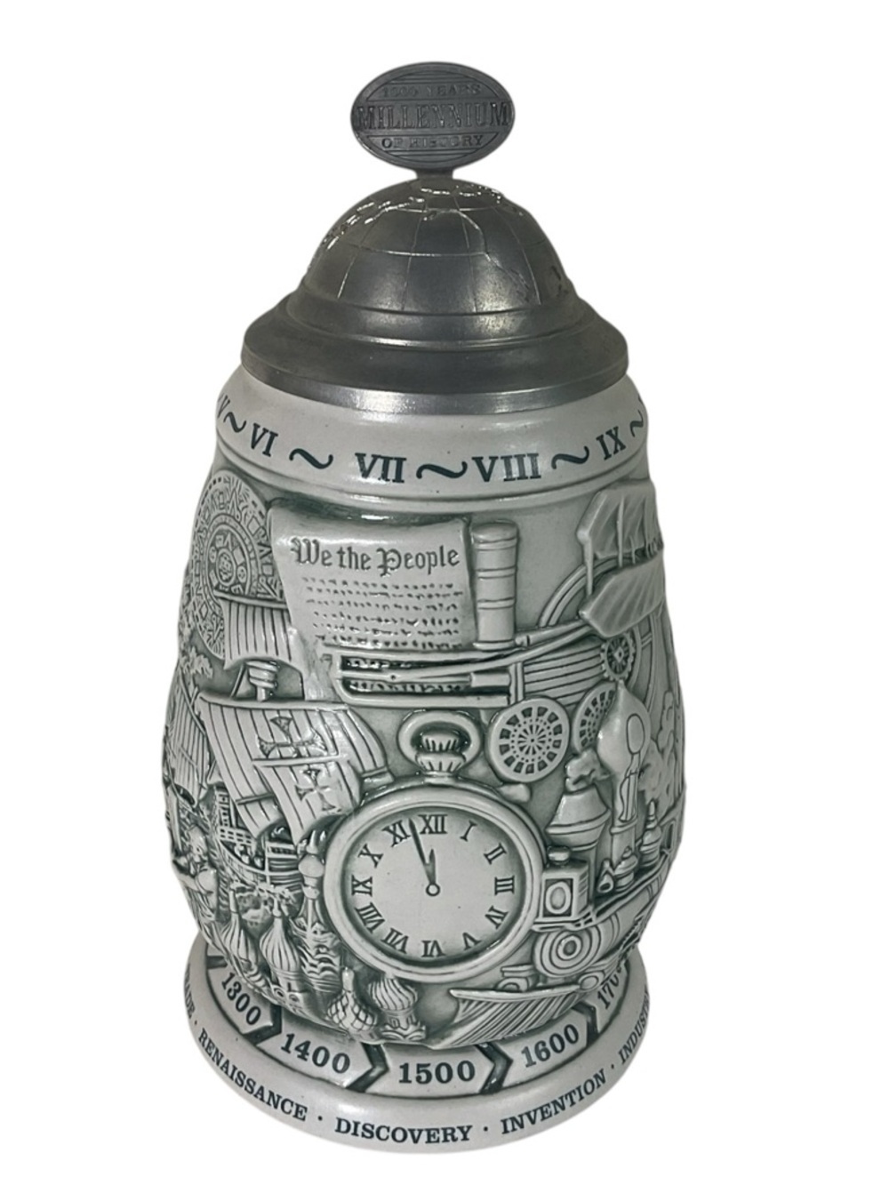 1999 AVON Millennium 1000 Years of History Lidded Collector's Stein Ceramarte - Picture 11 of 15